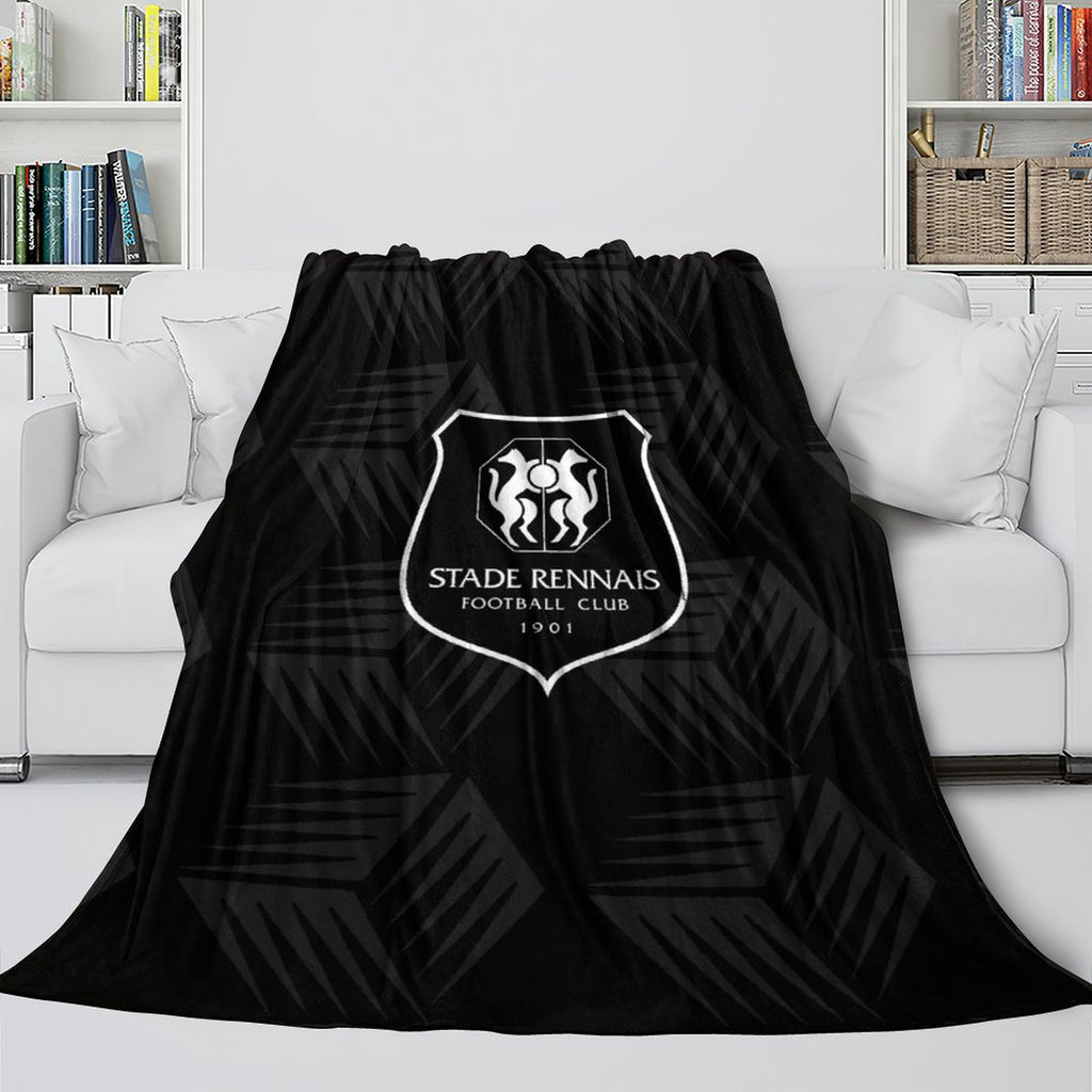 Stade Rennais Football Club Blanket Flannel Throw Room Decoration