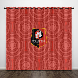 Stade Rennais Football Club Curtains Pattern Blackout Window Drapes