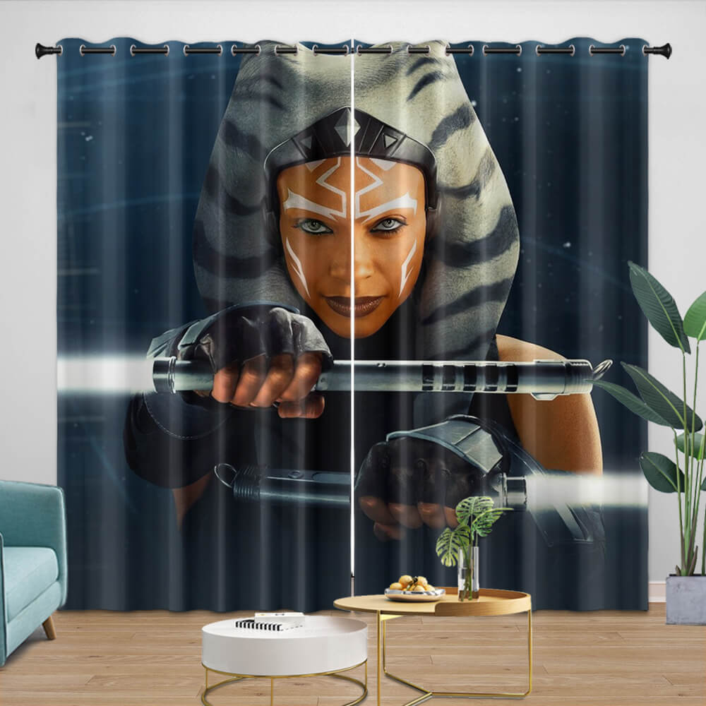 Star Wars Ahsoka Curtains Pattern Blackout Window Drapes
