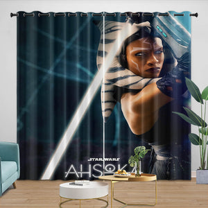 Star Wars Ahsoka Curtains Pattern Blackout Window Drapes