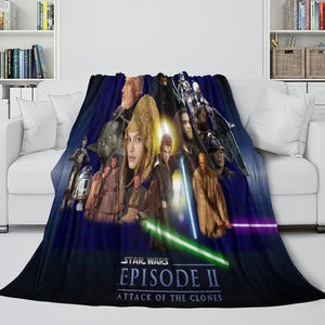 Star Wars Attack of the Clones Blanket Flannel Throw Room Decoration