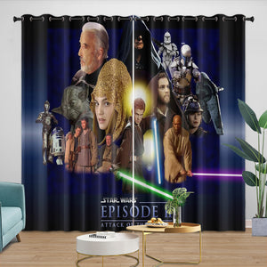 Star Wars Attack of the Clones Curtains Blackout Window Drapes