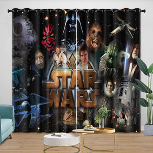 Star Wars Curtains Pattern Blackout Window Drapes