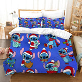 Stitch Christmas Bedding Set Pattern Kids Quilt Cover Without Filler