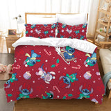 Stitch Christmas Bedding Set Pattern Kids Quilt Cover Without Filler