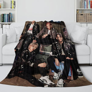 Stray Kids Blanket Flannel Fleece Pattern Throw Room Decoration