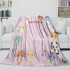 Sugarbunnies Blanket Flannel Fleece Throw Room Decoration