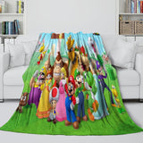 Super Mario Pattern Blanket Flannel Throw Kids Room Decoration