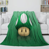 Super Mario Pattern Blanket Flannel Throw Kids Room Decoration