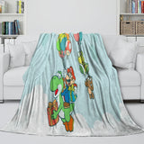Super Mario Pattern Blanket Flannel Throw Kids Room Decoration
