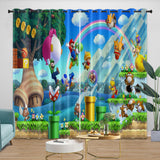 Super Mario Pattern Curtains Blackout Kids Room Window Drapes