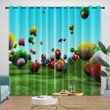 Super Mario Pattern Curtains Blackout Kids Room Window Drapes