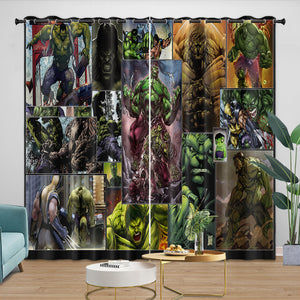 Superhero Hulk Curtains Blackout Kids Room Window Drapes