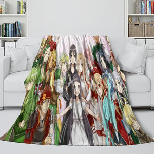 Sword Art Online Blanket Flannel Throw Kids Room Decoration