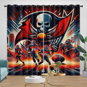 Tampa Bay Buccaneers Curtains Blackout Window Drapes Room Decoration