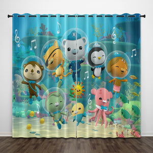 The Octonauts Curtains Pattern Blackout Window Drapes