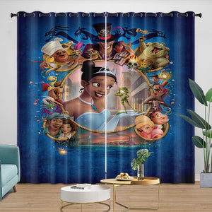 The Princess and the Frog Curtains Blackout Window Drapes Room Decoration