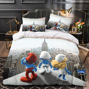 The Smurfs Bedding Set Quilt Duvet Cover Without Filler