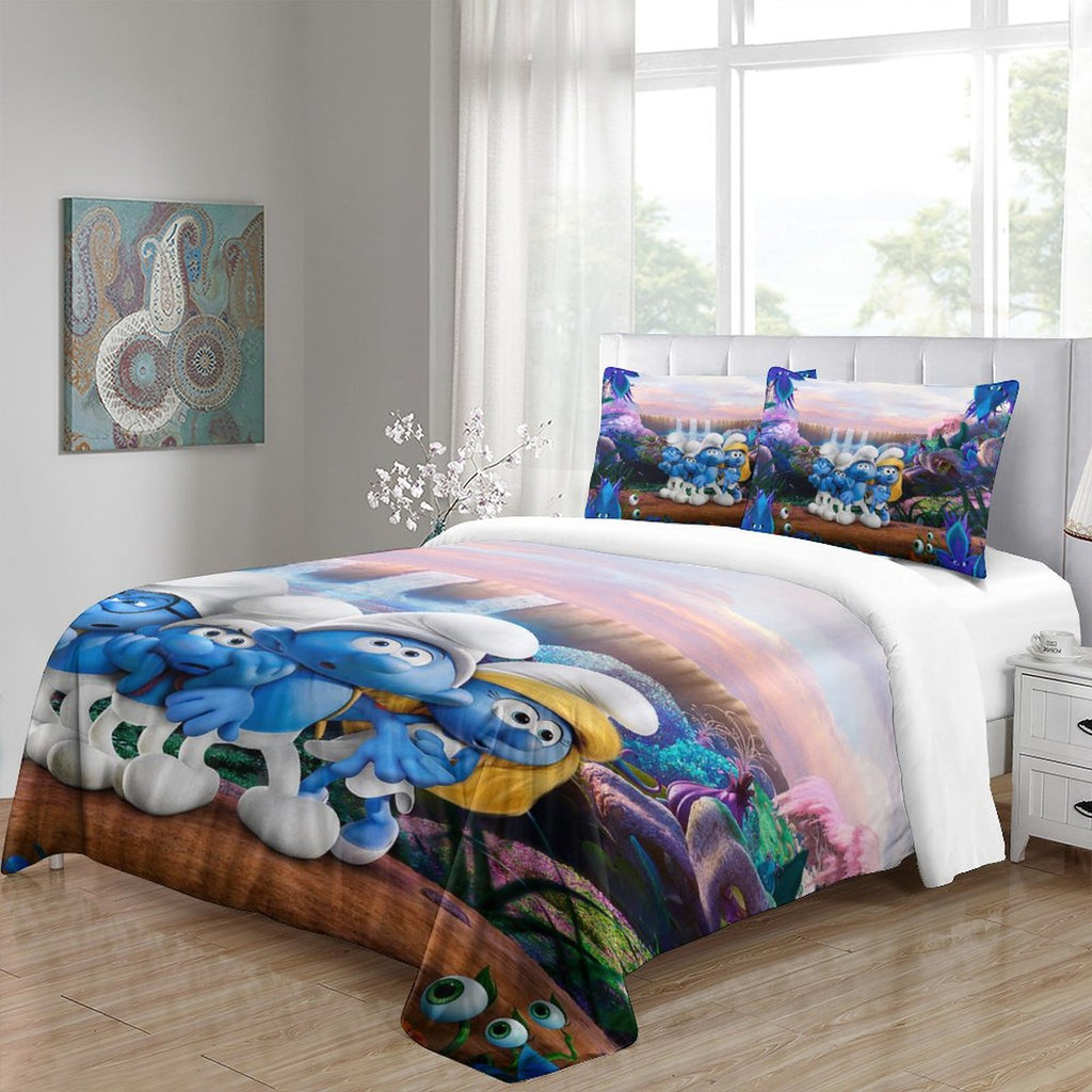 The Smurfs Bedding Set Quilt Duvet Cover Without Filler