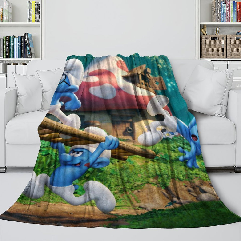 The Smurfs Blanket Flannel Throw Room Decoration