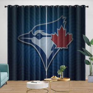 Toronto Blue Jays Curtains Blackout Window Drapes Room Decoration