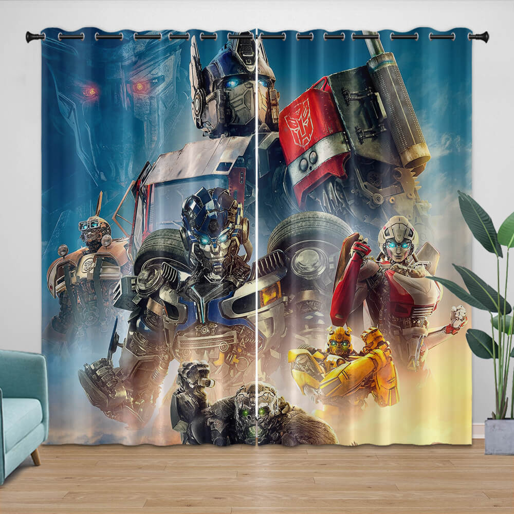 Transformers Rise of the Beasts Curtains Pattern Blackout Window Drapes