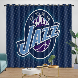 Utah Jazz Curtains Blackout Window Drapes Room Decoration