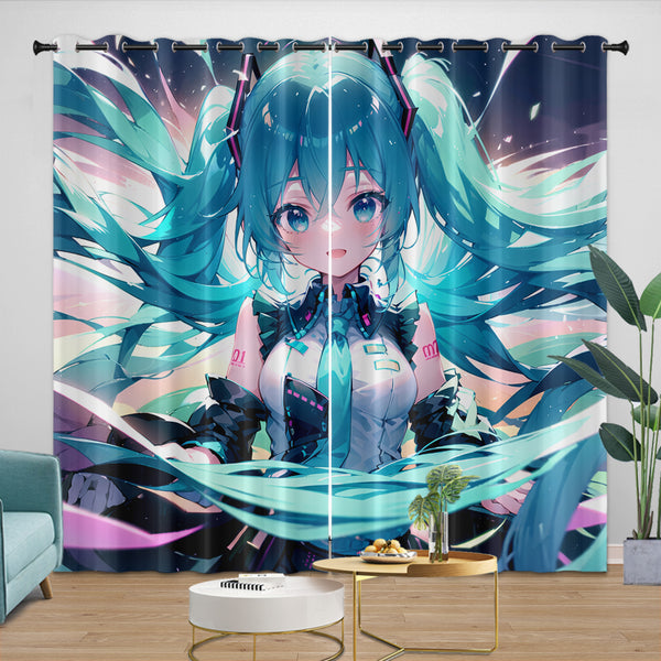 Vocaloid Miku Hatsune Curtains Blackout Window Drapes – EBuycos