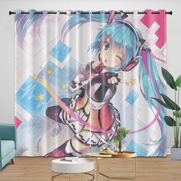 Vocaloid Miku Hatsune Curtains Blackout Window Drapes – EBuycos