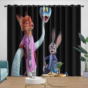 Zootopia 2 Curtains Blackout Window Drapes Room Decoration