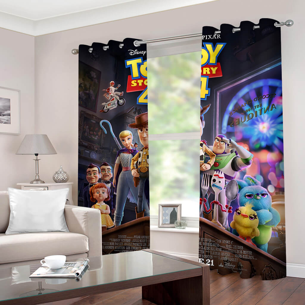 2 Panels Toy Story Curtains Blackout Window Drapes for Room Decoration