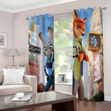 2 Panels Zootopia Curtains Blackout Window Drapes for Room Decoration