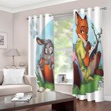 2 Panels Zootopia Curtains Blackout Window Drapes for Room Decoration