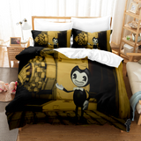 3-Piece Bendy and the ink machine Bedding Set Duvet Cover Bed Sheets - EBuycos