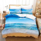 3-Piece Coastal Beach Theme Bedding Sets Duvet Cover Set Bed Sheets - EBuycos