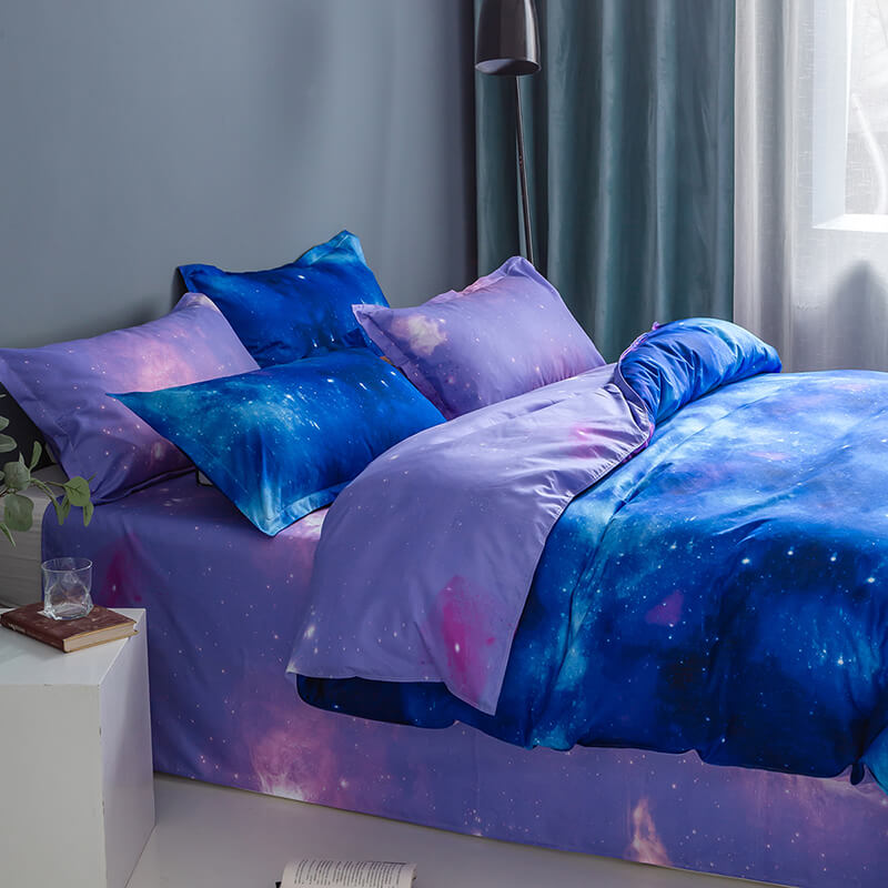 3-Piece Galaxy Sky Bedding Set Duvet Covers Comforter Bed Sheets - EBuycos