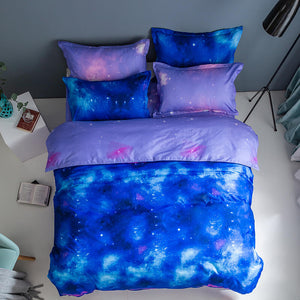 3-Piece Galaxy Sky Bedding Set Duvet Covers Comforter Bed Sheets - EBuycos