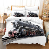 3 Piece Steam Engine Vintage Locomotive Bedding Set Duvet Covers Sets - EBuycos