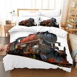 3 Piece Steam Engine Vintage Locomotive Bedding Set Duvet Covers Sets - EBuycos