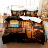 3 Piece Steam Engine Vintage Locomotive Bedding Set Duvet Covers Sets - EBuycos