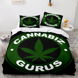 420 weed plant 3 Piece Comforter Bedding Sets Duvet Cover Bed Sheets - EBuycos