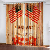 American Flag Curtains Pattern Blackout Window Drapes