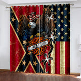 American Flag Curtains Pattern Blackout Window Drapes