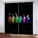 Among Us Curtains Blackout Window Treatments Drapes for Room Decoration