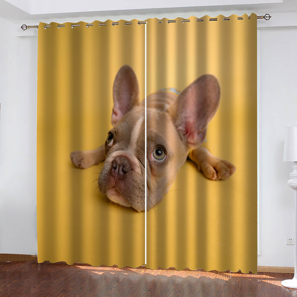 Animal Dog Curtains Blackout Window Drapes