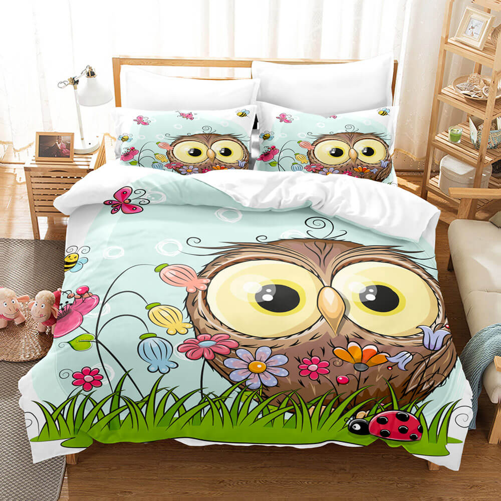 Animal World Owl Bedding Sets Duvet Covers Quilt Bed Linen Sheets Sets - EBuycos