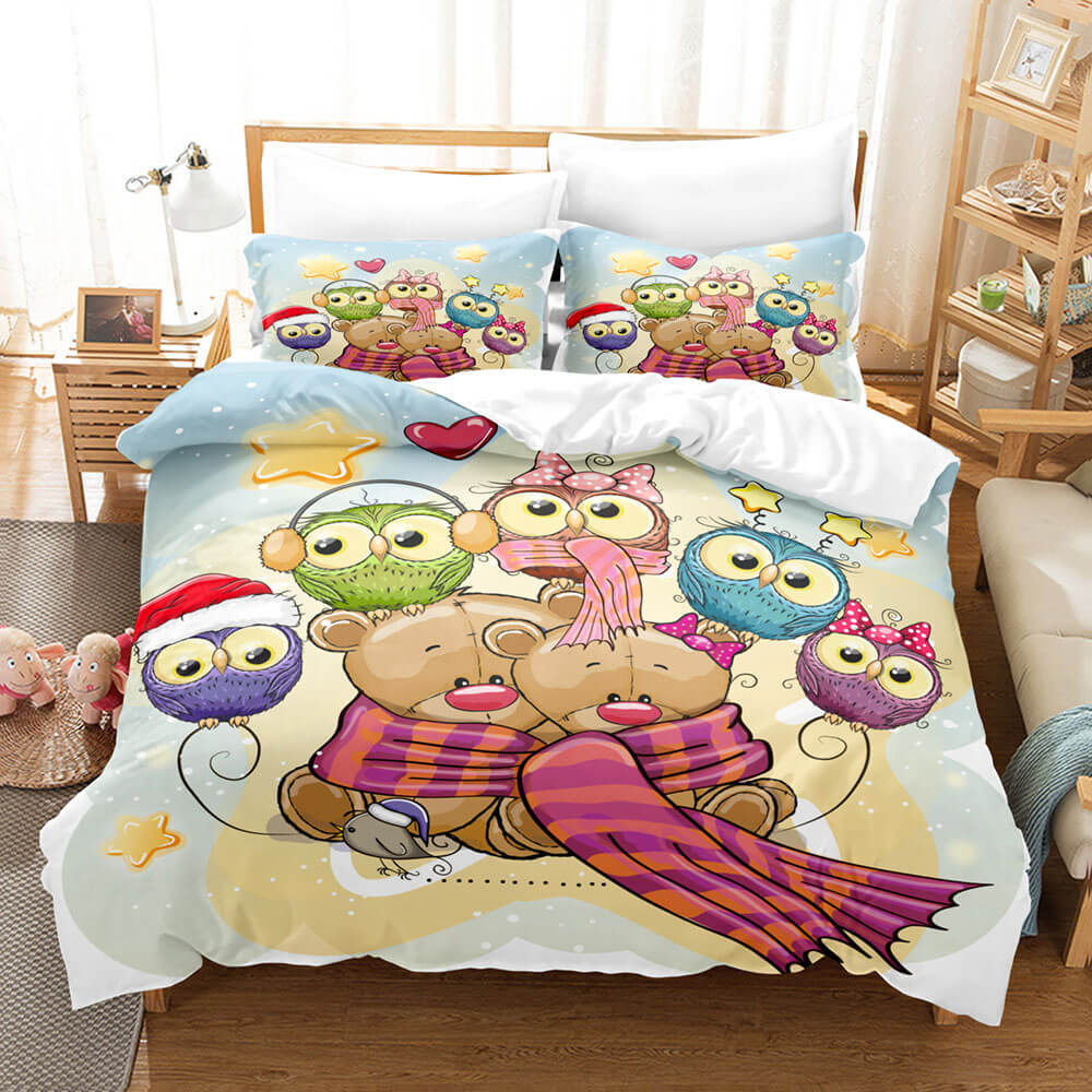 Animal World Owl Bedding Sets Duvet Covers Quilt Bed Linen Sheets Sets - EBuycos