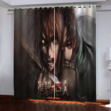 Anime Attack On Titan Pattern Curtains Blackout Window Drapes