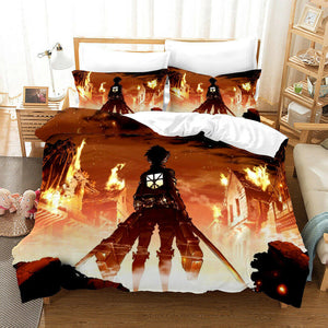 Anime Attack on Titan Bedding Set Duvet Covers Comforter Bed Sheets - EBuycos