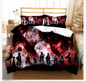 Anime Attack on Titan Bedding Set Duvet Covers Comforter Bed Sheets - EBuycos